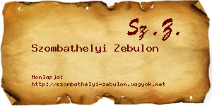 Szombathelyi Zebulon névjegykártya
